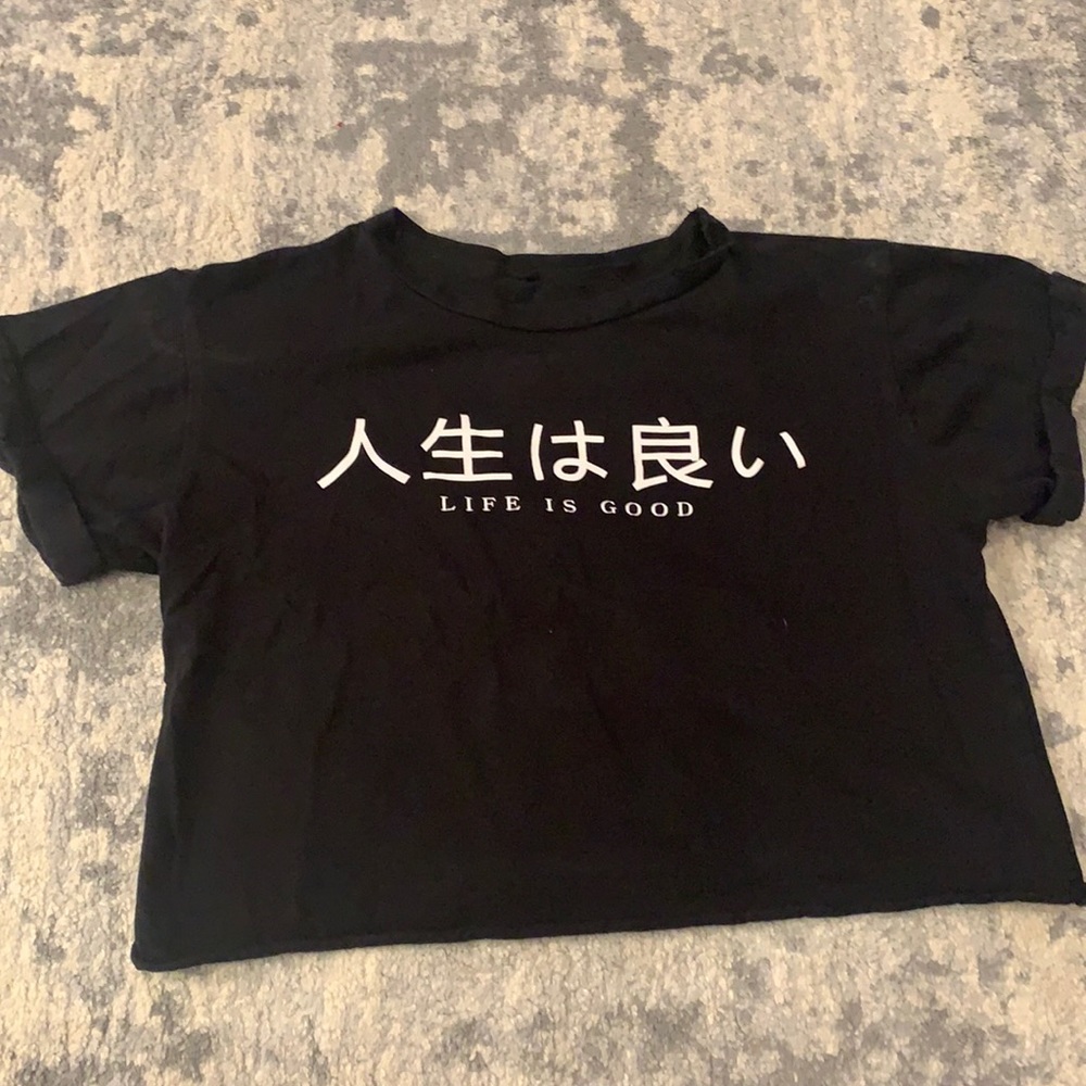 Black Japanese Crop top